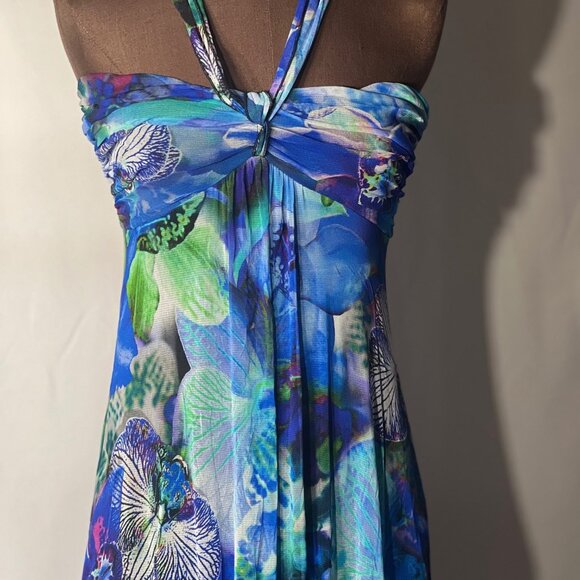 Elana Kattan Dresses & Skirts - ELANA KATTAN Maxi Strapless Ruched Bodice Empire Print Dress Size S